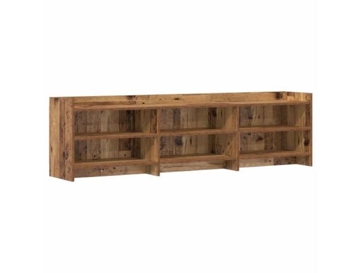 KUPTYERFG TV Board 168x33x47 cm TV Lowboard Altholz Holzwerkstoff Vielseitiges Fernsehmöbel mit 6 offenen Fächern für Wohnzimmer und Schlafzimmer, pflegeleichtes Altholz-Design.
