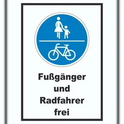 HB-Druck Fußgänger und Radfahrer frei Schild A1 (594x841mm)