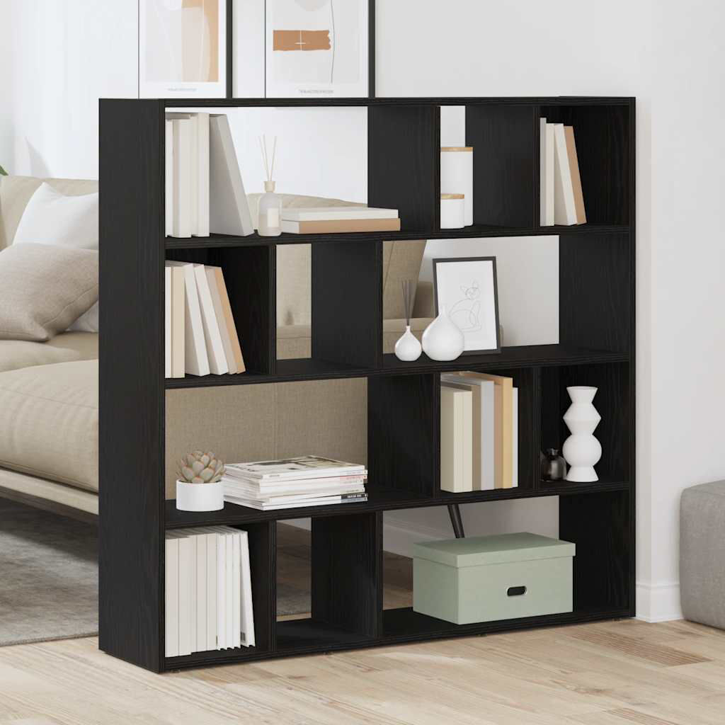 Latitude Run Lencola Bookcase Black Oak 102cm H X 105cm W X 24cm D