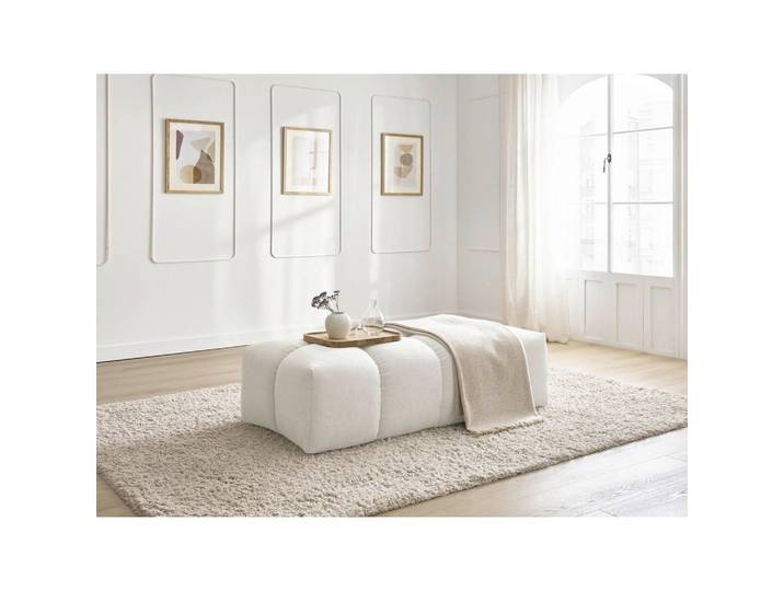 Hocker Everest, Weiß, Kunststoff, rechteckig, 140x70x40 cm, Wohnzimmer, Hocker, Sitzhocker