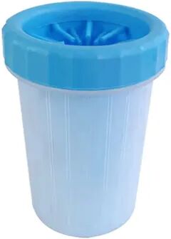 Market Central Automatic Pet Paw Cleaner Cup Dog Cat Foot Wash Cup With Gentle Scrub Brushes blue