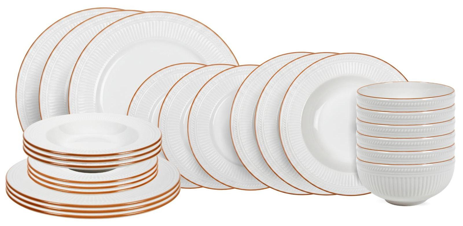 Cookinglife Serviesset Stratton 24-delig voor 6 personen met dinerborden, ontbijtborden, diepe borden en kommen