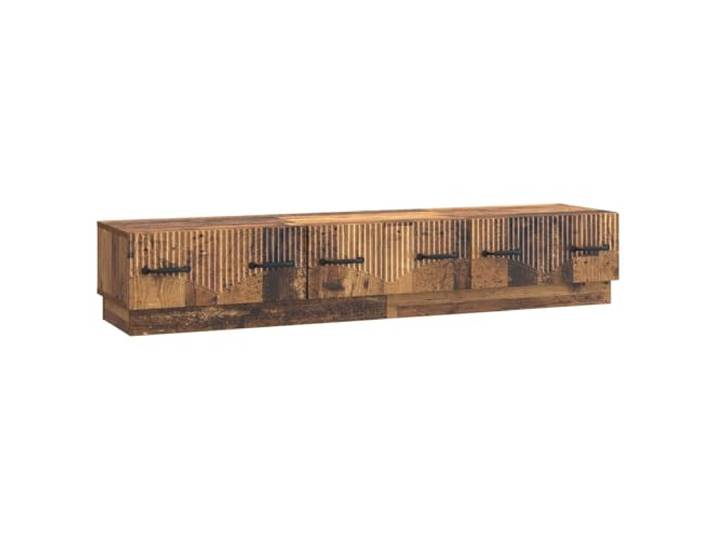 KTHLBRH TV-Schrank aus Holz, 147 x 34,5 x 27 cm, aus Holz 3 Schubladen, offene Regalböden, Kabelhalterungen, max. Gewicht 60 kg, Montage erforderlich