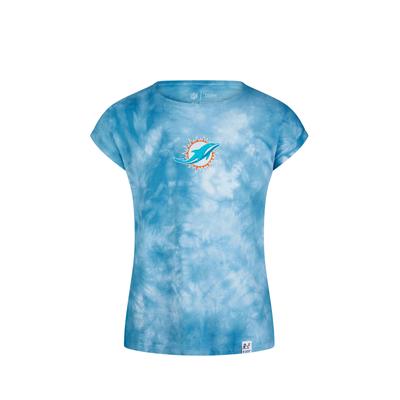 T-Shirt RECOVERED "NFL Dolphins", Damen, Gr. XS, blau, 100% Baumwolle, bedruckt, Rundhals, Shirts T-Shirt, im zeitlosen Design