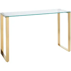 KONSOLENTISCH mit Glasplatte Gold Tilon