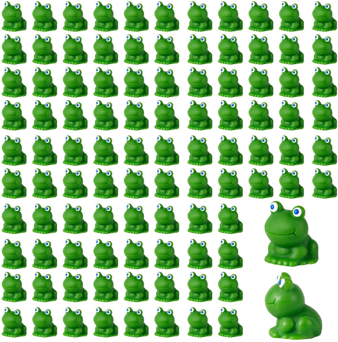 Dailygoods Mini Harskikkers Decoratie Groen - 100 Stuks Miniatuur Kikkerbeeldjes