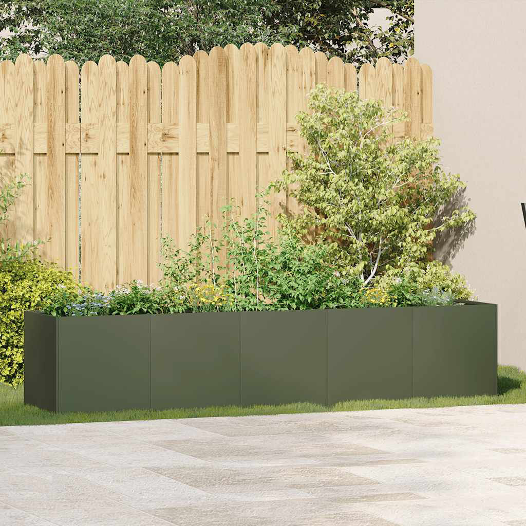 Rio Outdoor Planter Box Olive Green 15.75" H x 78.74" W x 15.75" D