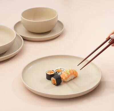 JoyJolt Mesa 18-Piece Stoneware Dinnerware Set