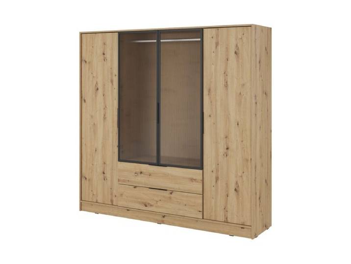 Kleiderschrank – KELLY 4D RM – Artisan Eiche – Kleiderbügel