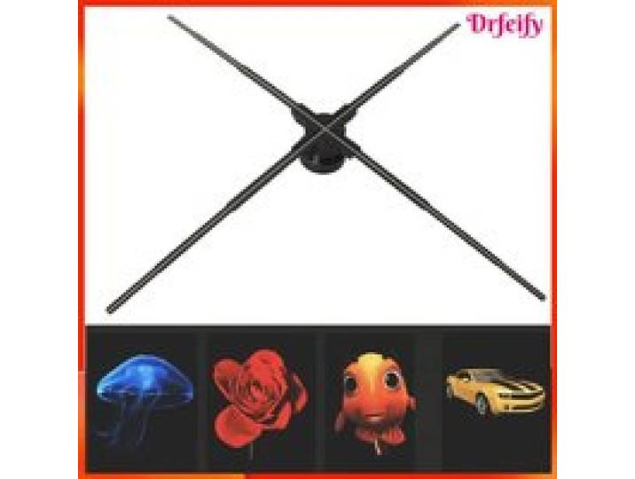 Akozon Projecteur de ventilateur dhologramme 3D 100cm 3D Holographic Projection Advertising Machine outillage baladeuse Prise UE