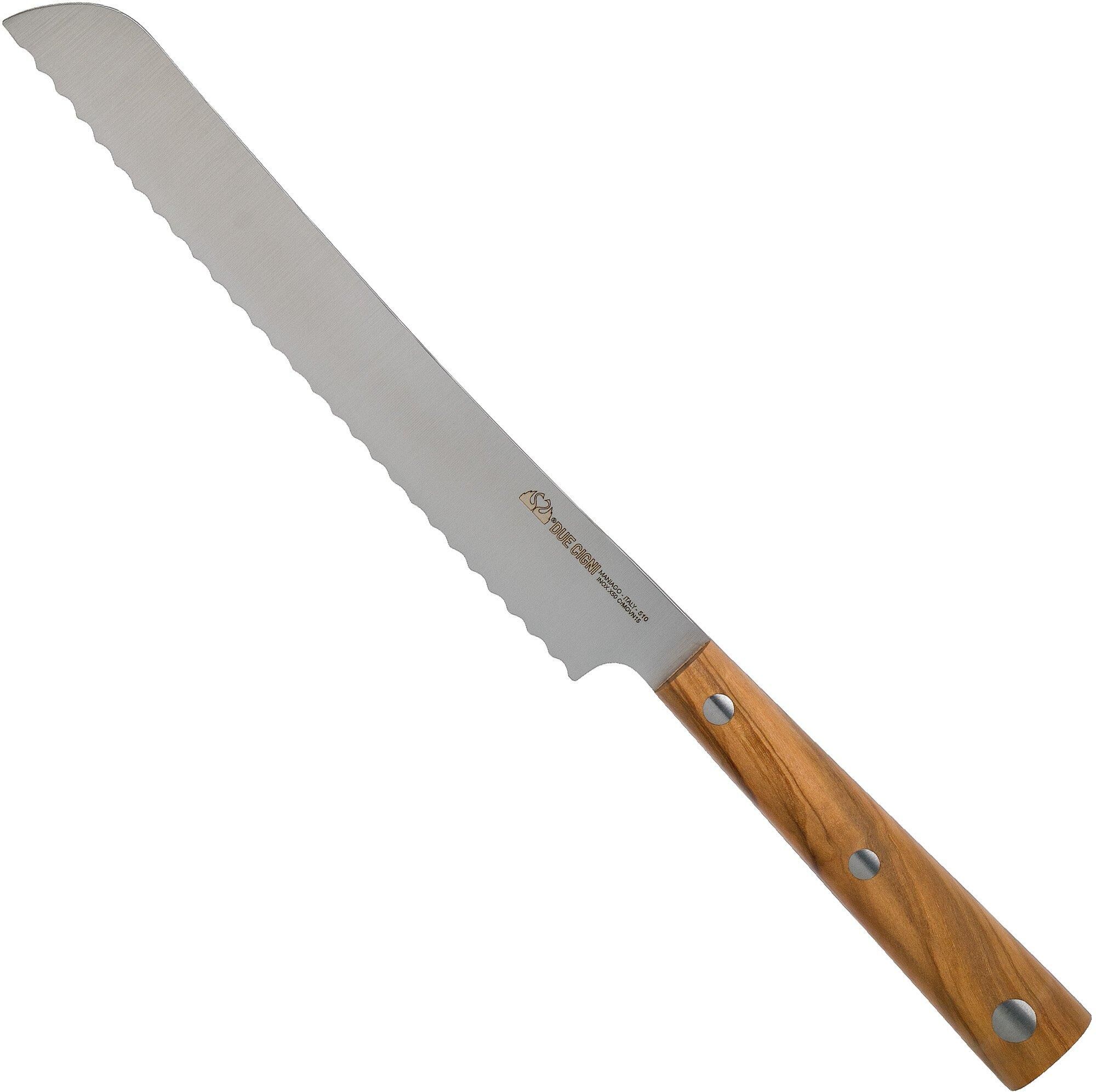 Nóż pankiri/ nóż do chleba Due Cigni Hakucho, drewno oliwne, 21 cm