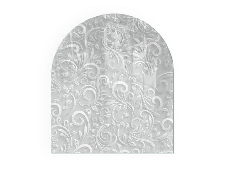 KAMINBODENPLATTE 80x70 cm - Elegantes Pflanzenmuster