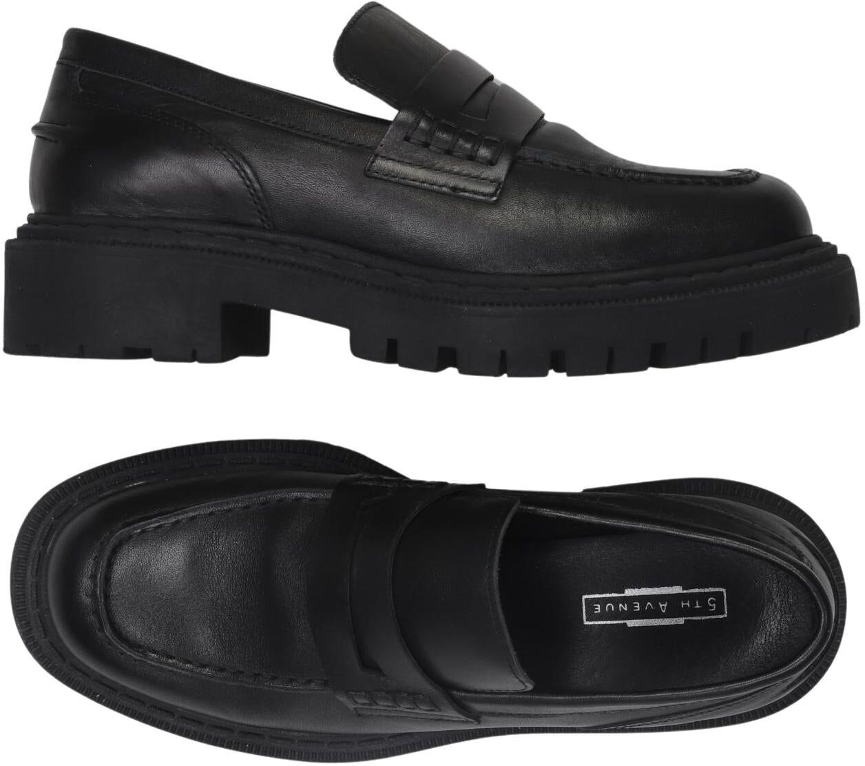 5th Avenue Damen Halbschuh, Schwarz, Gr. EU 38, Leder - Second Hand