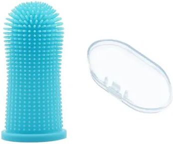 Smart Shopping Spot Super Soft Silicone Pet Toothbrush For Dogs & Cats Non Toxic, Gentle Teeth Cleaner For Fresh Breath And Oral Care blue