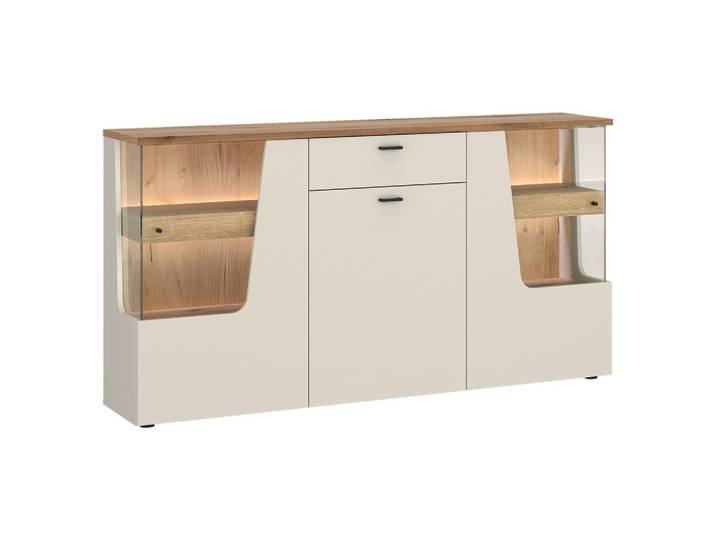 Sideboard Cut Out, B: 165cm Kaschmir/Eichefarben