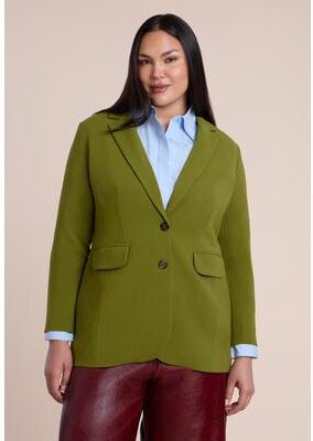 Plus Size Women's The 365 Semi Stretch Two Button Blazer by ELOQUII in Avocados (Size 16)