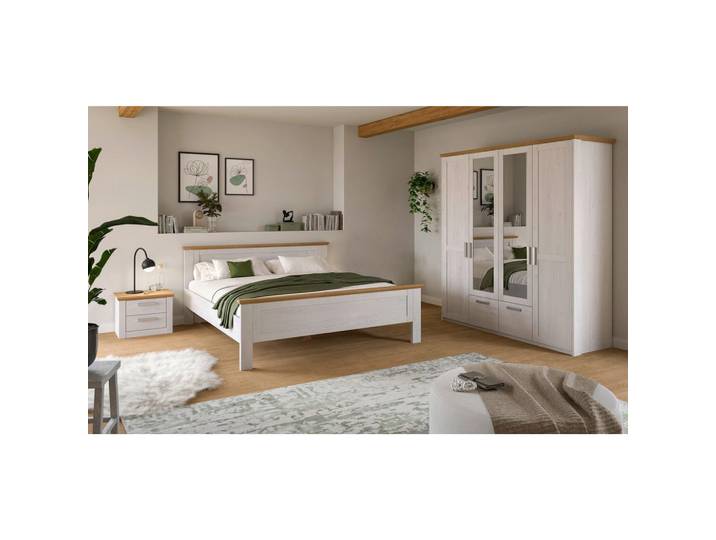 Livetastic Schlafzimmer, Lärche, Eiche Artisan, 3-teilig, 2 Fächer, Schlafzimmer, Schlafzimmer Komplett