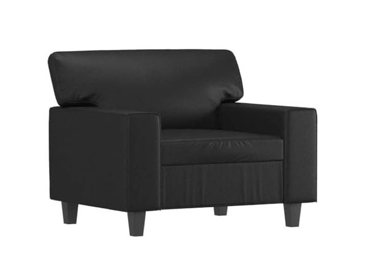 GHVBNMF Sessel Schwarz Kunstleder 60 cm Sitzbreite Metallgestell Bequemer Polstersessel mit robustem Metallrahmen für Wohnzimmer und Schlafzimmer. Pflegeleichtes Kunstleder in Schwarz.