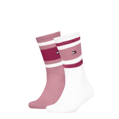 Socken TOMMY HILFIGER "TH KIDS SOCK 2P SPORT STRIPE", Mädchen, Gr. 35-38, rosa (pink), Baumwollmischung, normal, Socken Socken
