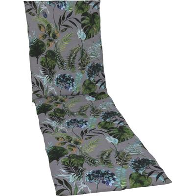 Liegenauflage GO-DE, grün (grün, anthrazit), B:58cm T:188cm, Baumwolle, Polyester, Polsterauflagen, grün/anthrazit