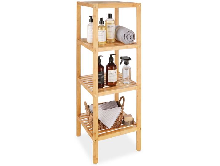 Bambus Standregal 4 Böden 33x33x97cm - braun