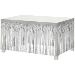 Godan Tischverkleidung / Skirting silber Fransen