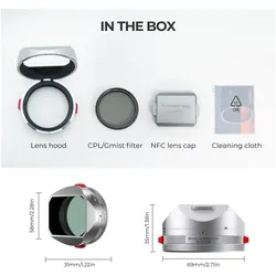 Freewell Fuji X100 Series Real Lens Hood (Silver), Gegenlichtblende, Silber