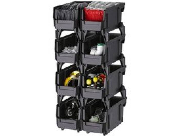 VEVOR Stapelboxen, 276x140x130 mm (8er-Pack), Sichtlagerboxen, Lagerboxen, Sichtlagerkasten zum Organisieren & Aufbewahren von Kleinteilen, Bürobedarf & anderem Zubehör, Schwarz