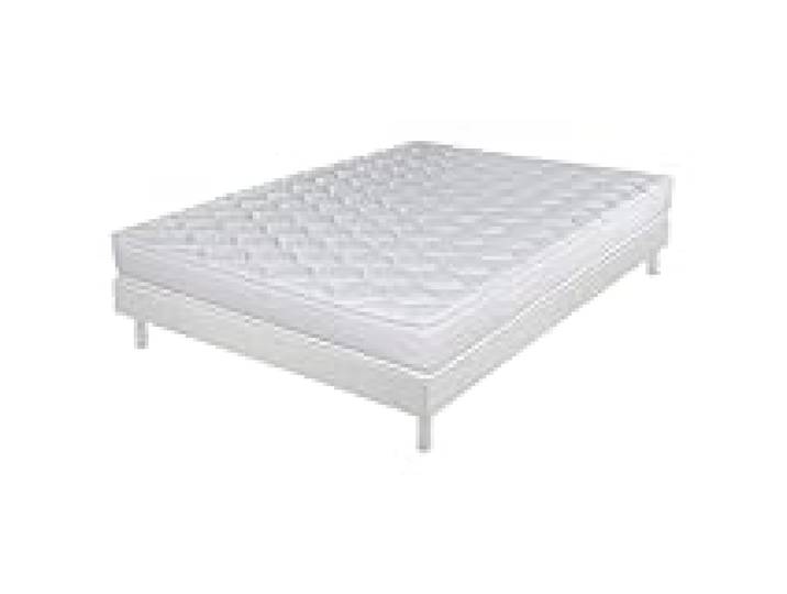 EBAC Literie Matelas + sommier 160x200 Mousse - Decokit - Soutien Medium - Sommier démonté - Blanc