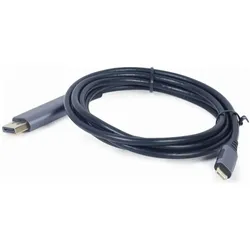 Gembird CableXpert USB Typ-C DisplayPort-Adapter,Grau, 1,8 m (1.80 m), Videokabel, Schwarz, Grau
