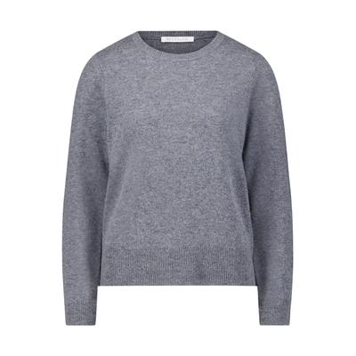 Strickpullover BETTY & CO "Damen mit Rundhalsausschnitt", Damen, Gr. 36, grau (grau melange), Strick, Obermaterial: 90% Wolle, 10% Kaschmir, figurumspielend normal, Rundhals, Pullover Strickpullover