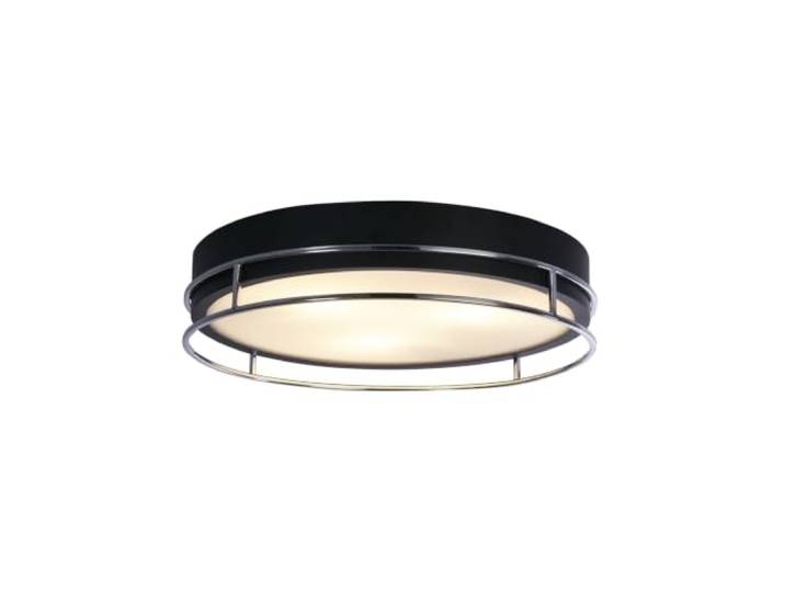 Searchlight Pheonix Phoenix 3 Light Flush Schwarz, Chrom, Milchglas