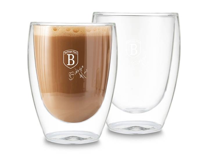 2er-Set doppelwandige Kaffee-Tassen, 300 ml, Schwebeeffekt