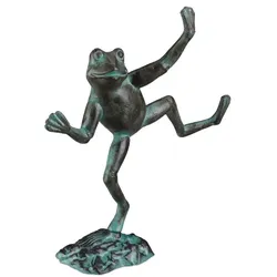 Relaxdays 2 x Gartenfigur Frosch Dunkelgrün