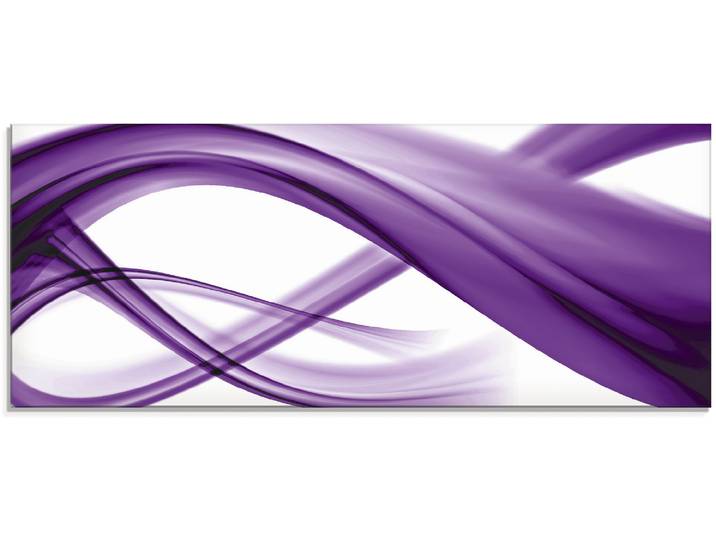 Glasbild ARTLAND Abstrakte Komposition , lila (farbe bild(er): lila), B:125cm H:50cm, Bilder, Glasbild, in verschiedenen Grössen