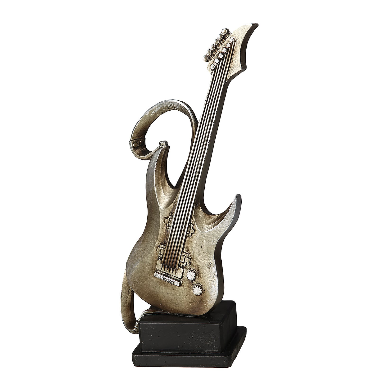 home24 Abstracte Gitaar Sculptuur Zilver Hoogte: 12 cm
