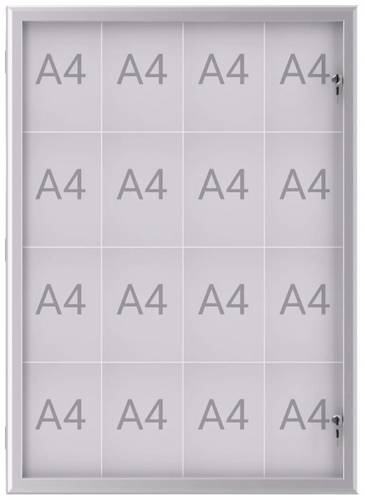 Maul Schaukasten MAULexcite Verwendung für Papierformat: 16 x DIN A4 regengeschützter Außenbereich 6654408 Aluminium Silber 1St.