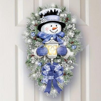 Winter Wandaufkleber Schneemann Herzlich Willkommen Kranz Aufkleber, Weihnachten Haus Tür Wand Fenster Aufkleber Aufkleber, Wohnkultur