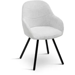 2er-Set BOOOM Stuhl Teramo Stoff Beige Creme