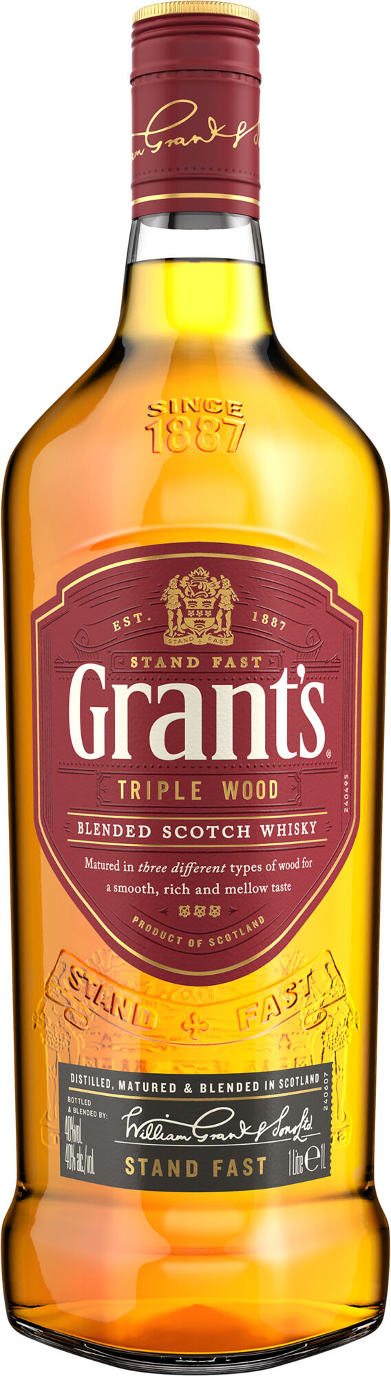 GRANT’S Triple Wood Blended Scotch Whisky 1-Liter 40% Vol
