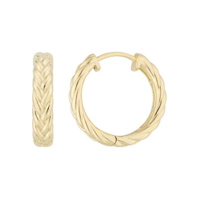 Paar Creolen JOBO "Ohrringe Zopf geflochten 20 mm", gold (vergoldet), Ohrringe, Damen, 20mm, Silber 925 (Sterlingsilber), 925 Silber rhodiniert oder vergoldet