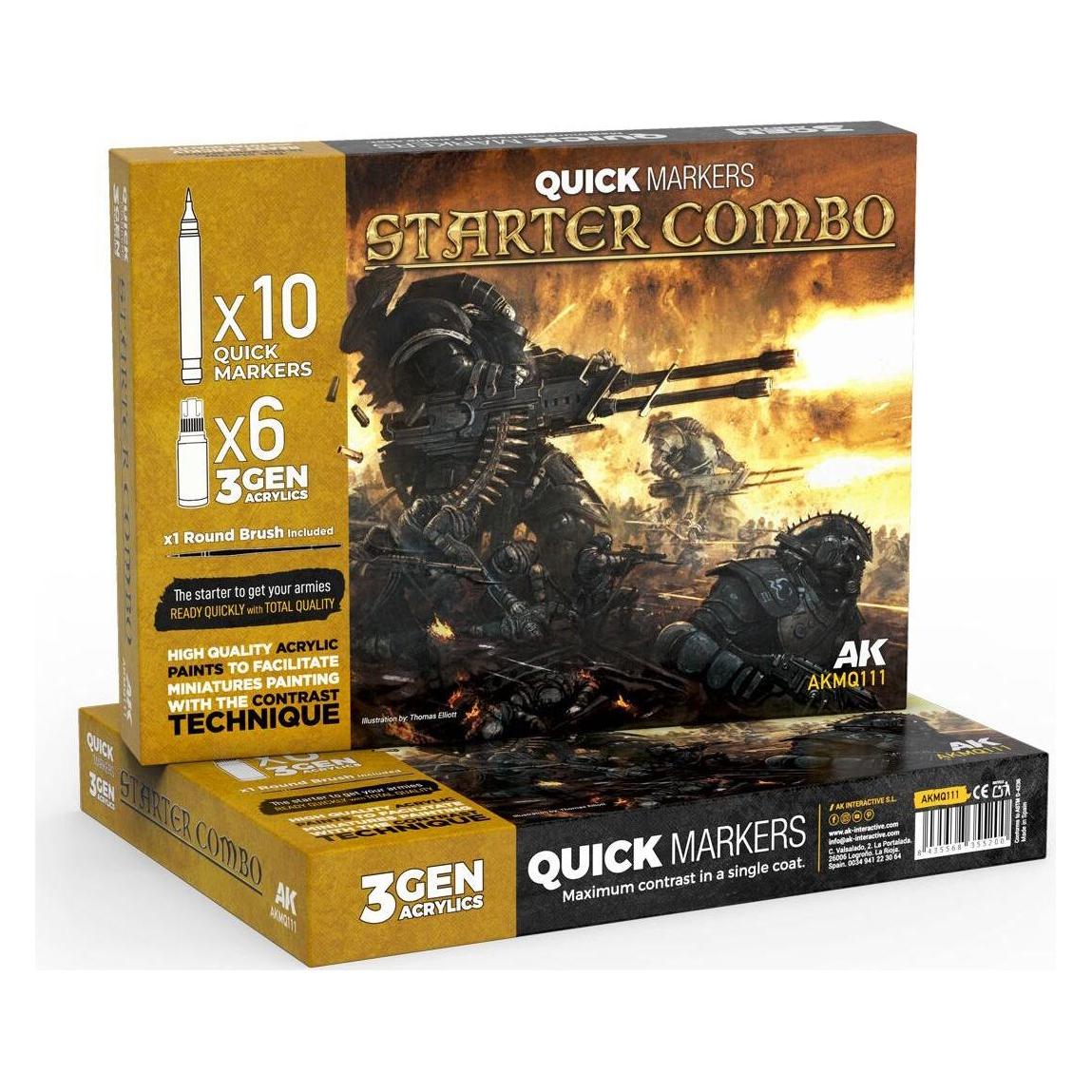 AK Interactive Starter Combo Quick Markers + 3gen Set (AKMQ111)