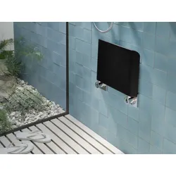 emco system 2 Wandklappsitz mit Kunststoff sitzfläche schwarz, chrom, 355121202 355121202