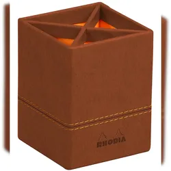 Rhodiarama Stifteköcher aus Kunstleder, 8x8x11cm - Kupfer 194523C