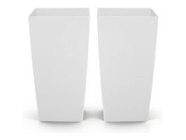 VEVOR Pflanztopf 390x390x750 mm 2er-Set, Blumentopf, Blumenkübel, PP-Pflanzgefäß, Planzkübel, Pflanzkasten mit Innentopf & Abflusslöchern, Geeignet für Zimmer- & Gartenpflanzen, Weiß