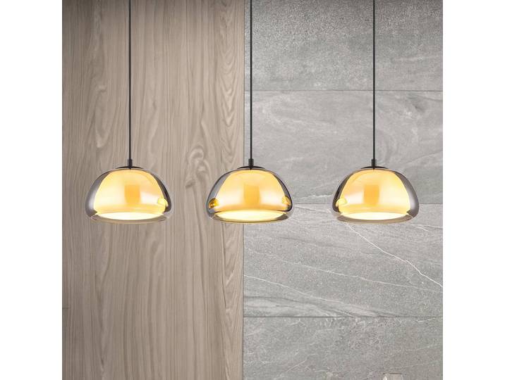 Globo Glas Hängelampe Jella, dimmbar, alu / grau / zink, für Wohn- / Esszimmer, Glas, Modern, Pendelleuchte