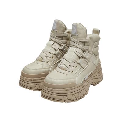 Stiefel BUFFALO "Buffalo fusion hyb mid", Damen, Gr. 41, beige (cream), Kunstfaser, unifarben, Schuhe Stiefel