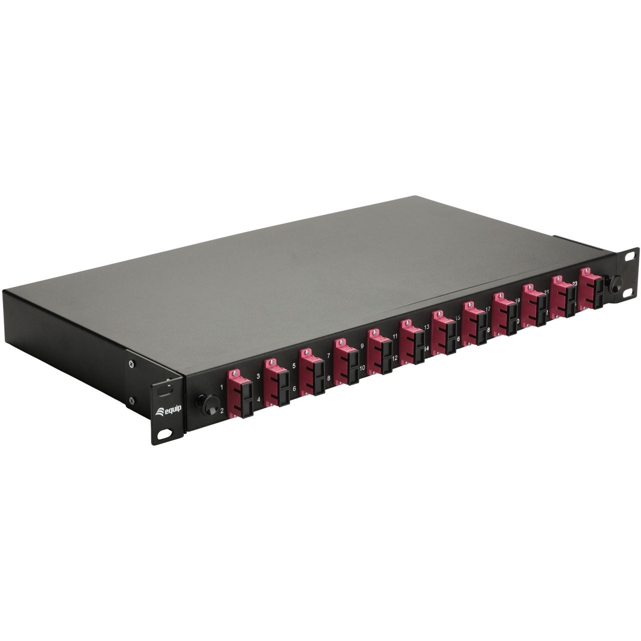 Equip LWL-Spleißkasten 12-Port SC-Duplex OM4 1U komplett sw