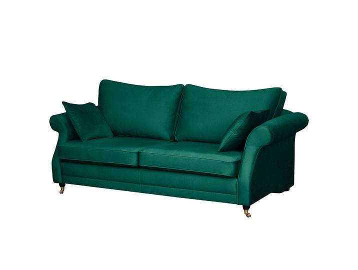 Sofa Killara 3-Sitzer Grün/Antikgrün Samt 230 x 70 x 95cm Glamour