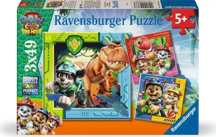 Ravensburger Kinderpuzzle Paw Patrol 3 Dino Movie (3x 49 Teile)
